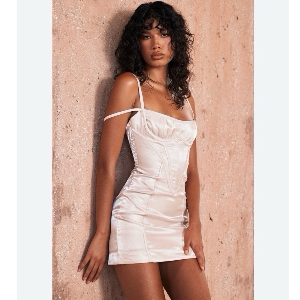 NEW House of CB Mistress Rocks Blush Glass Corset Mini Dress